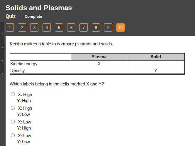 solids and plasmas quiz complete 1 2 3 4 5 6 7 8 9 10 keisha makes a ta…