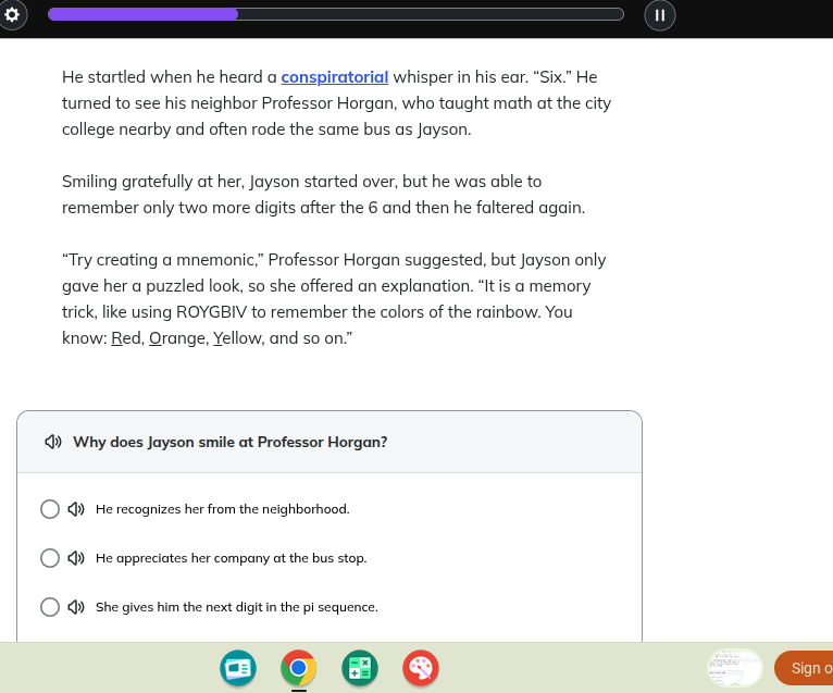 he startled when he heard a conspiratorial whisper in his ear. \six.\ h…