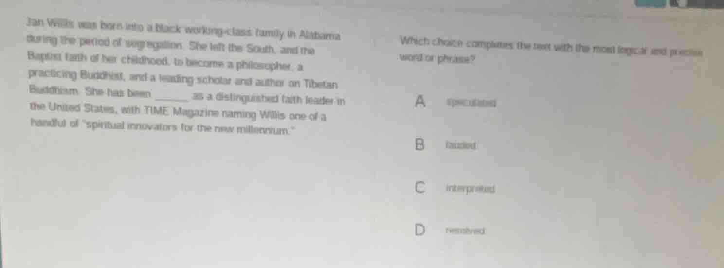 jan willis was born into a black working-class family in alabama during…