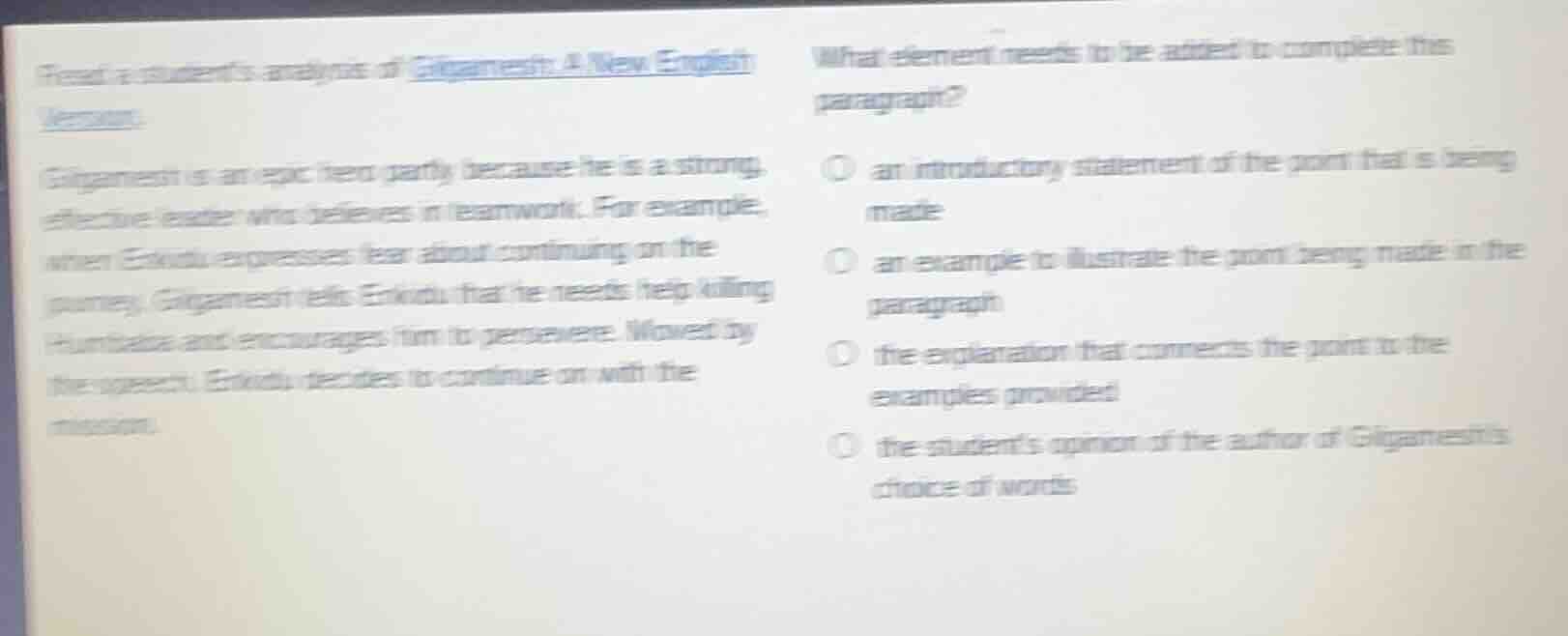 read a students analysis of *gilgamesh: a new english version*.gilgames…