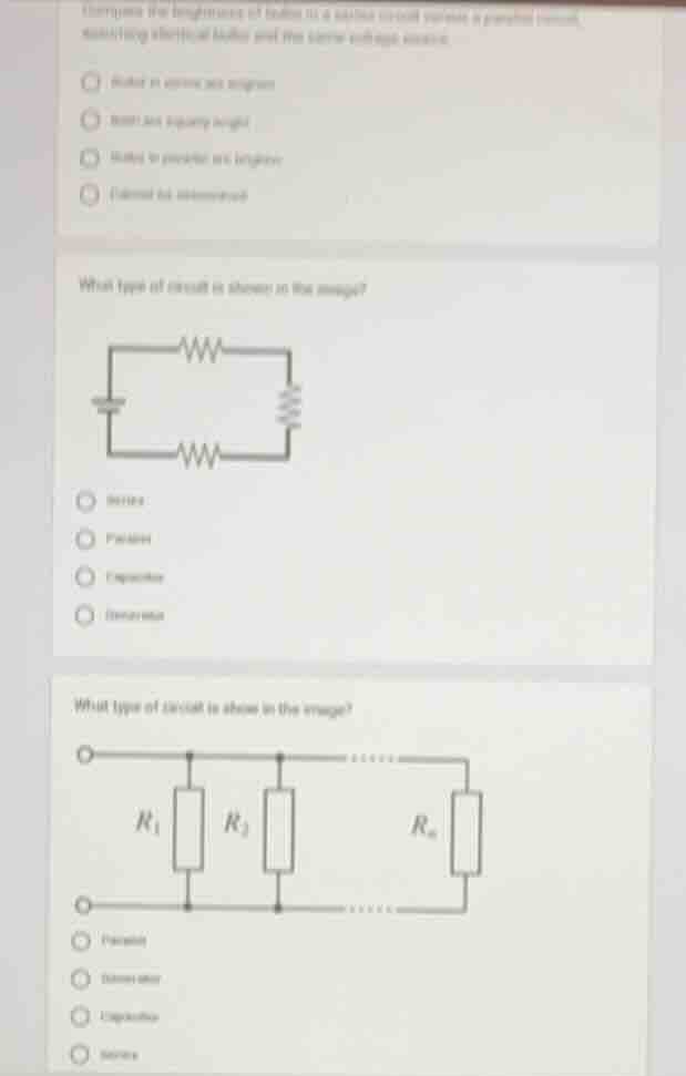 1. comparing the brightness of bulbs in a series circuit versus a paral…
