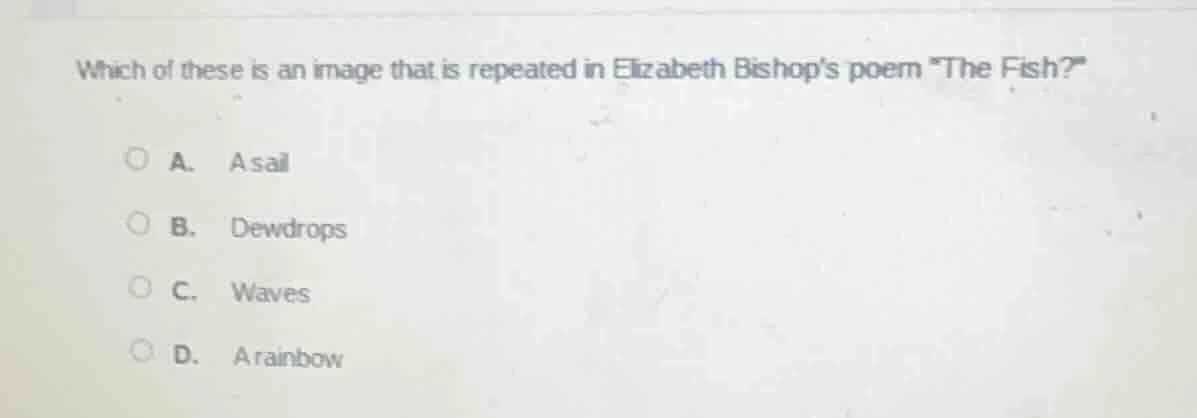 which of these is an image that is repeated in elizabeth bishops poem \…
