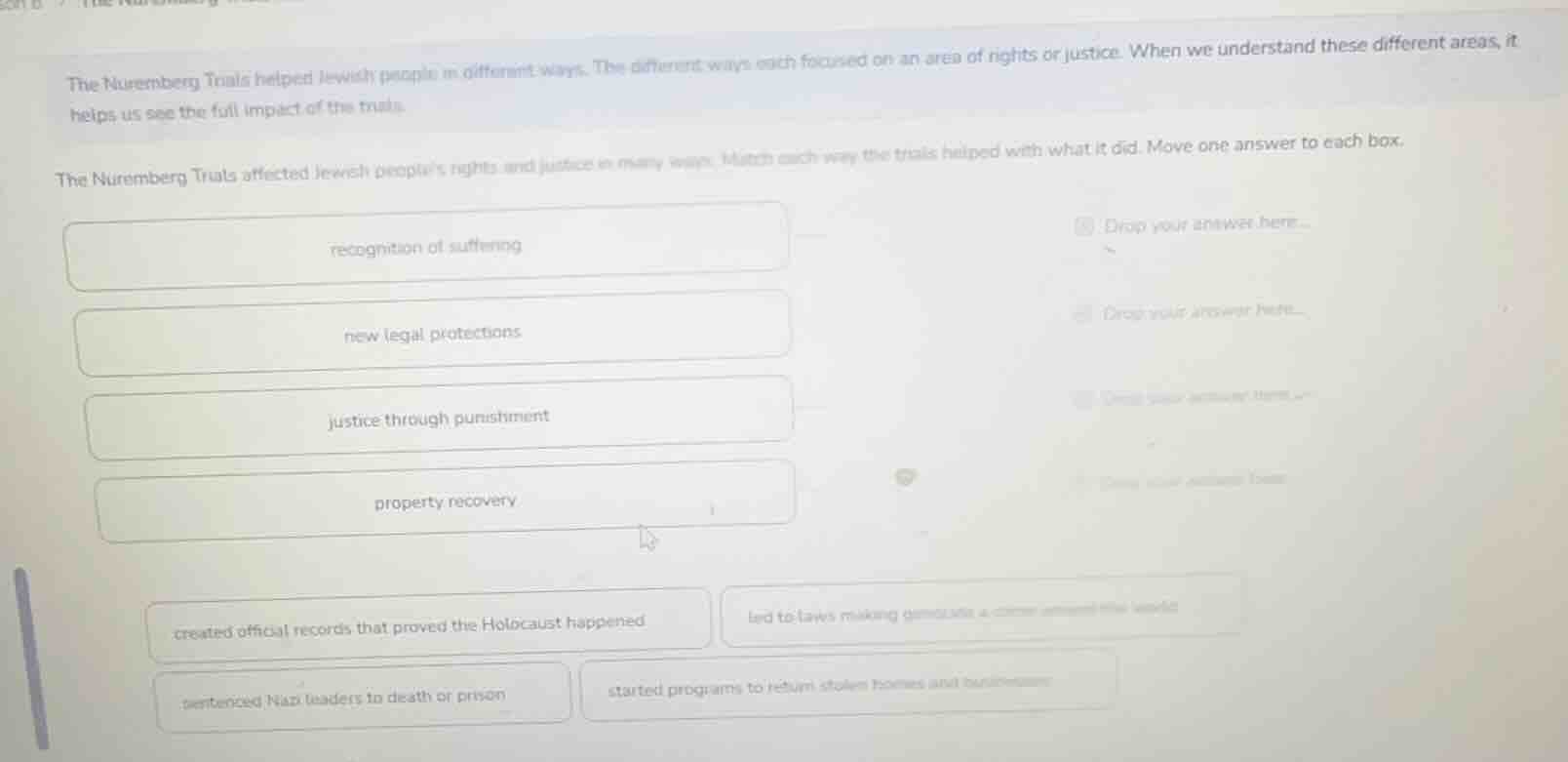 the nuremberg trials helped jewish people in different ways. the differ…