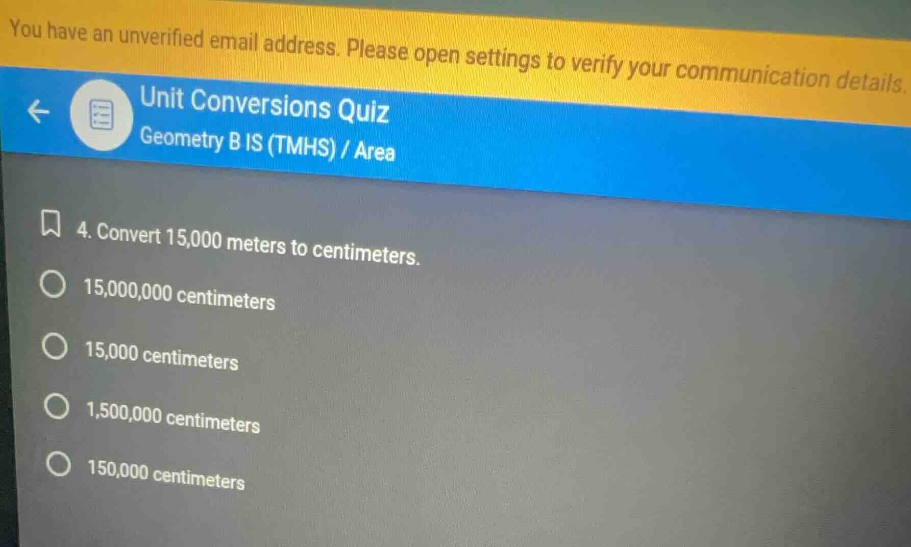 you have an unverified email address. please open settings to verify yo…