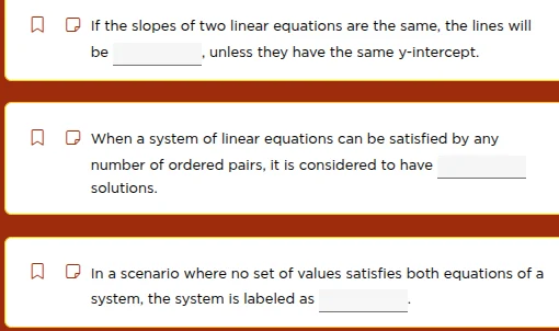 if the slopes of two linear equations are the same, the lines will be _…