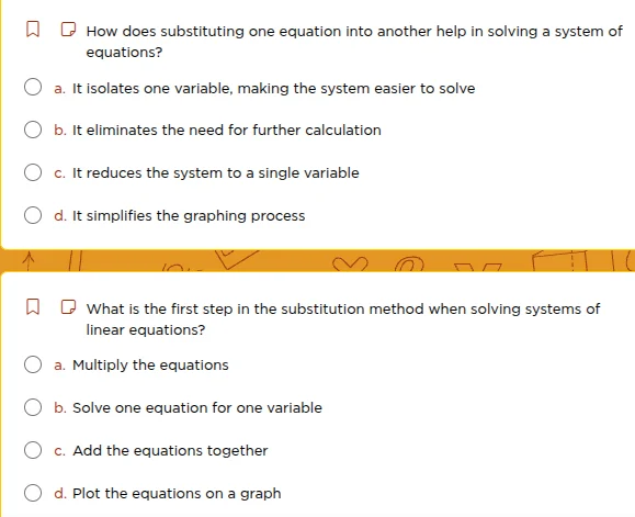 1. how does substituting one equation into another help in solving a sy…