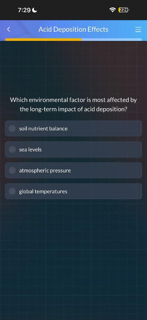 acid deposition effects which environmental factor is most affected by …