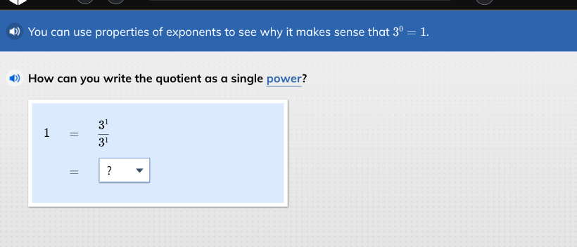 you can use properties of exponents to see why it makes sense that $3^0…