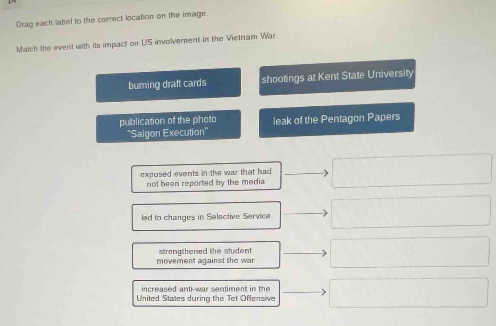 14 drag each label to the correct location on the image. match the even…