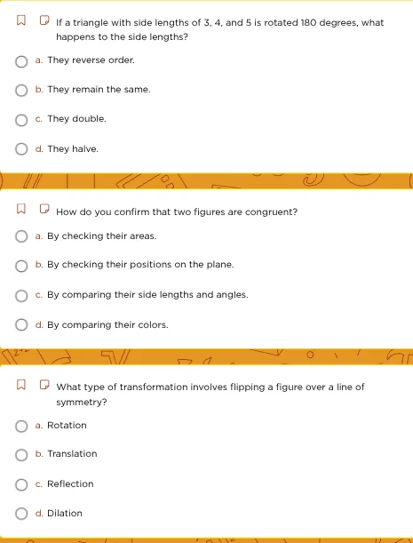 1. if a triangle with side lengths of 3, 4, and 5 is rotated 180 degree…