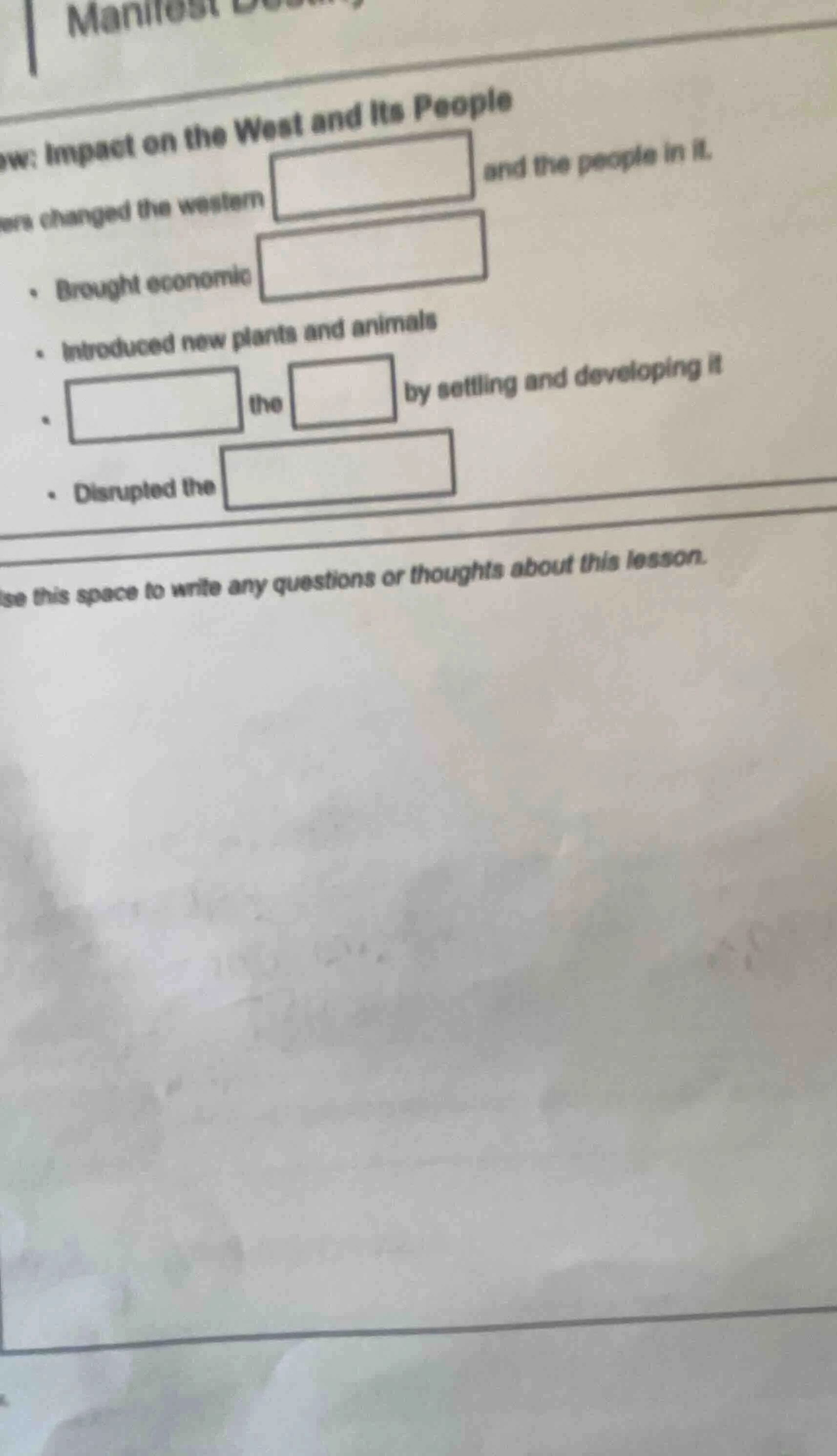 manifestw: impact on the west and its peopleers changed the western and…