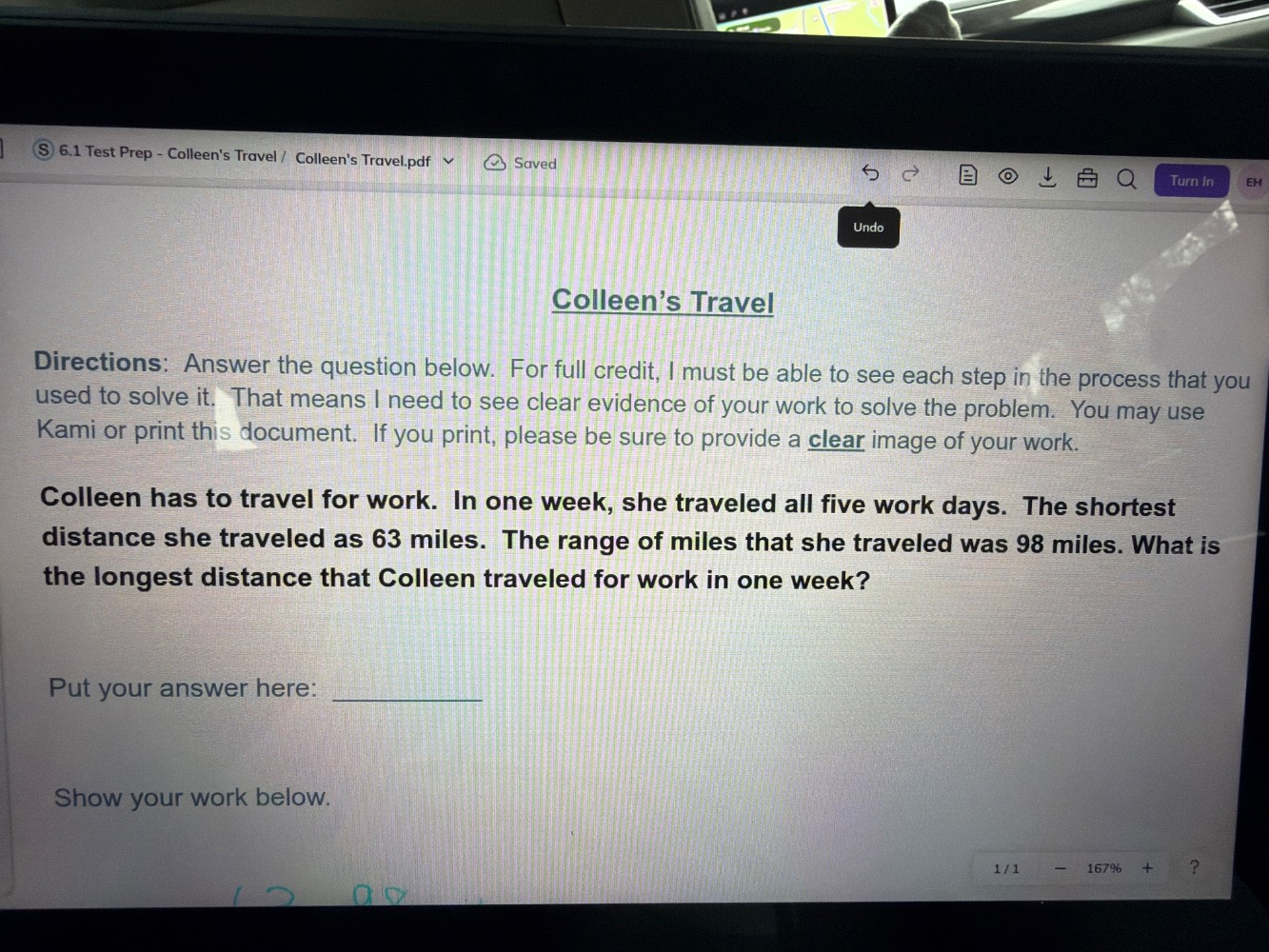 colleens travel directions: answer the question below. for full credit,…