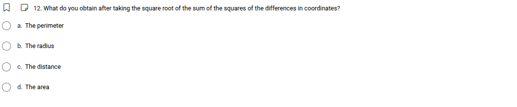 12. what do you obtain after taking the square root of the sum of the s…
