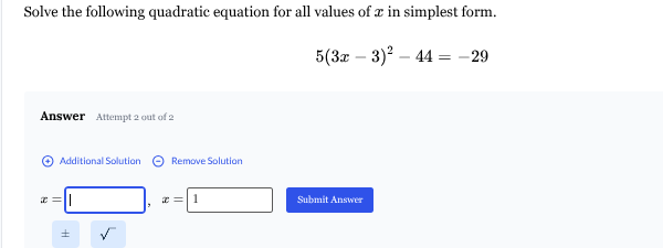 solve the following quadratic equation for all values of $x$ in simples…