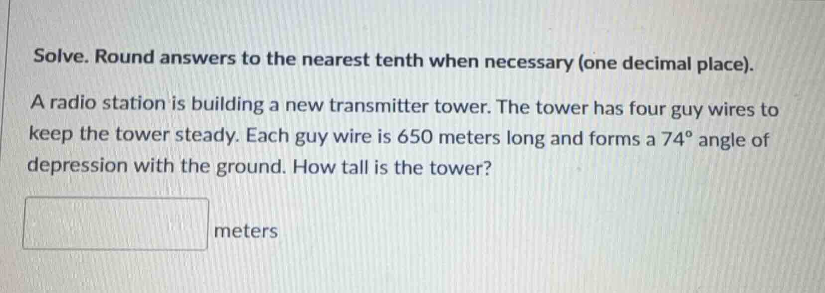 solve. round answers to the nearest tenth when necessary (one decimal p…