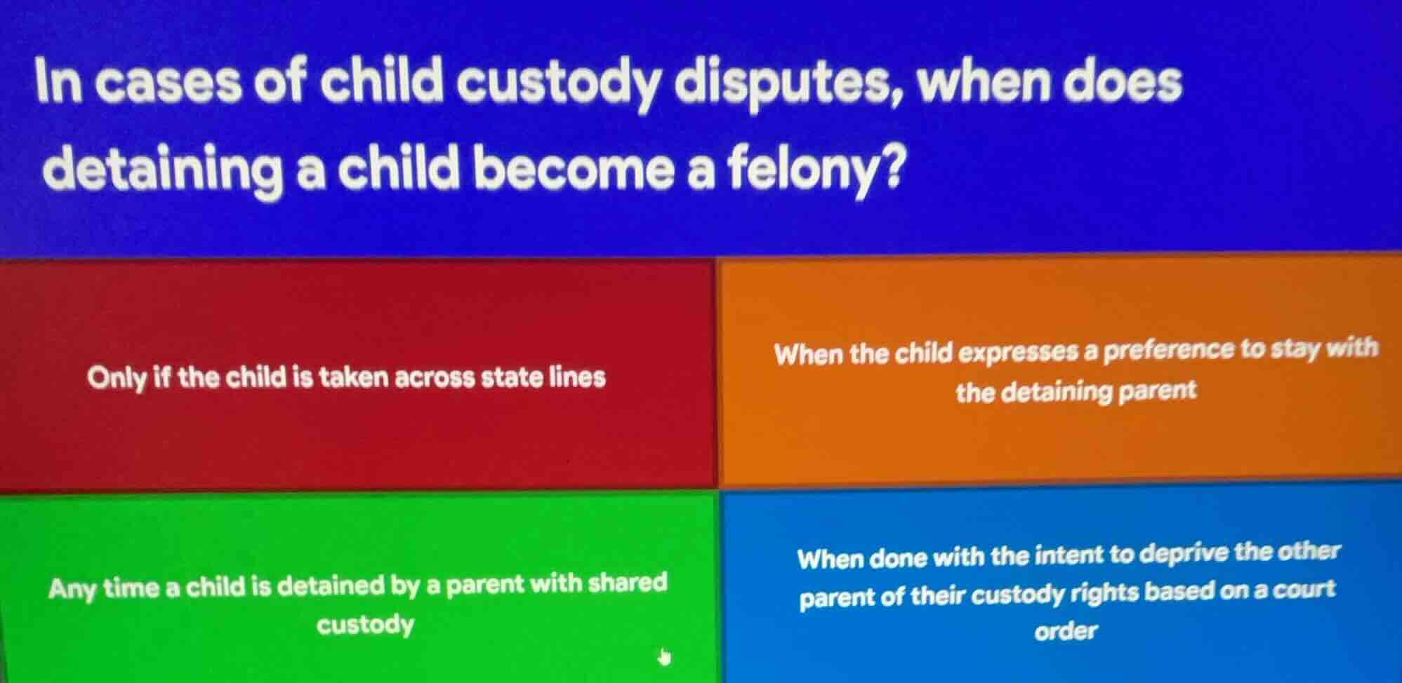in cases of child custody disputes, when does detaining a child become …