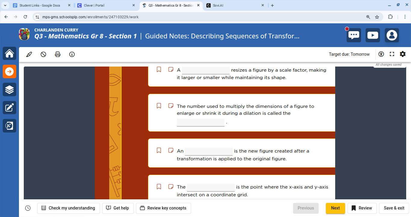 a ________ resizes a figure by a scale factor, making it larger or smal…