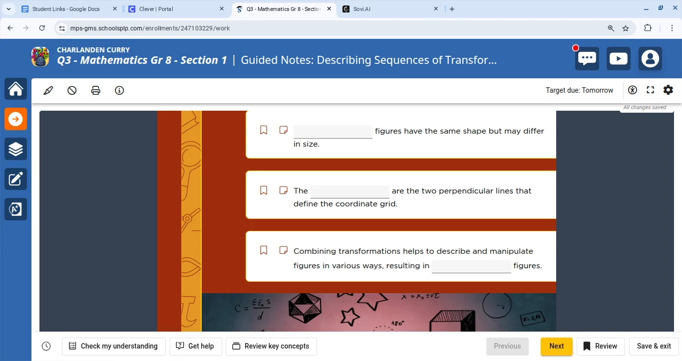 1. ______ figures have the same shape but may differ in size. 2. the __…