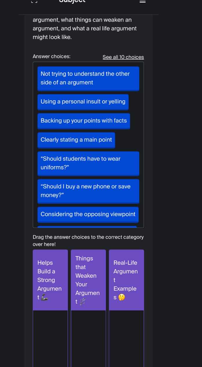 argument, what things can weaken an argument, and what a real life argu…
