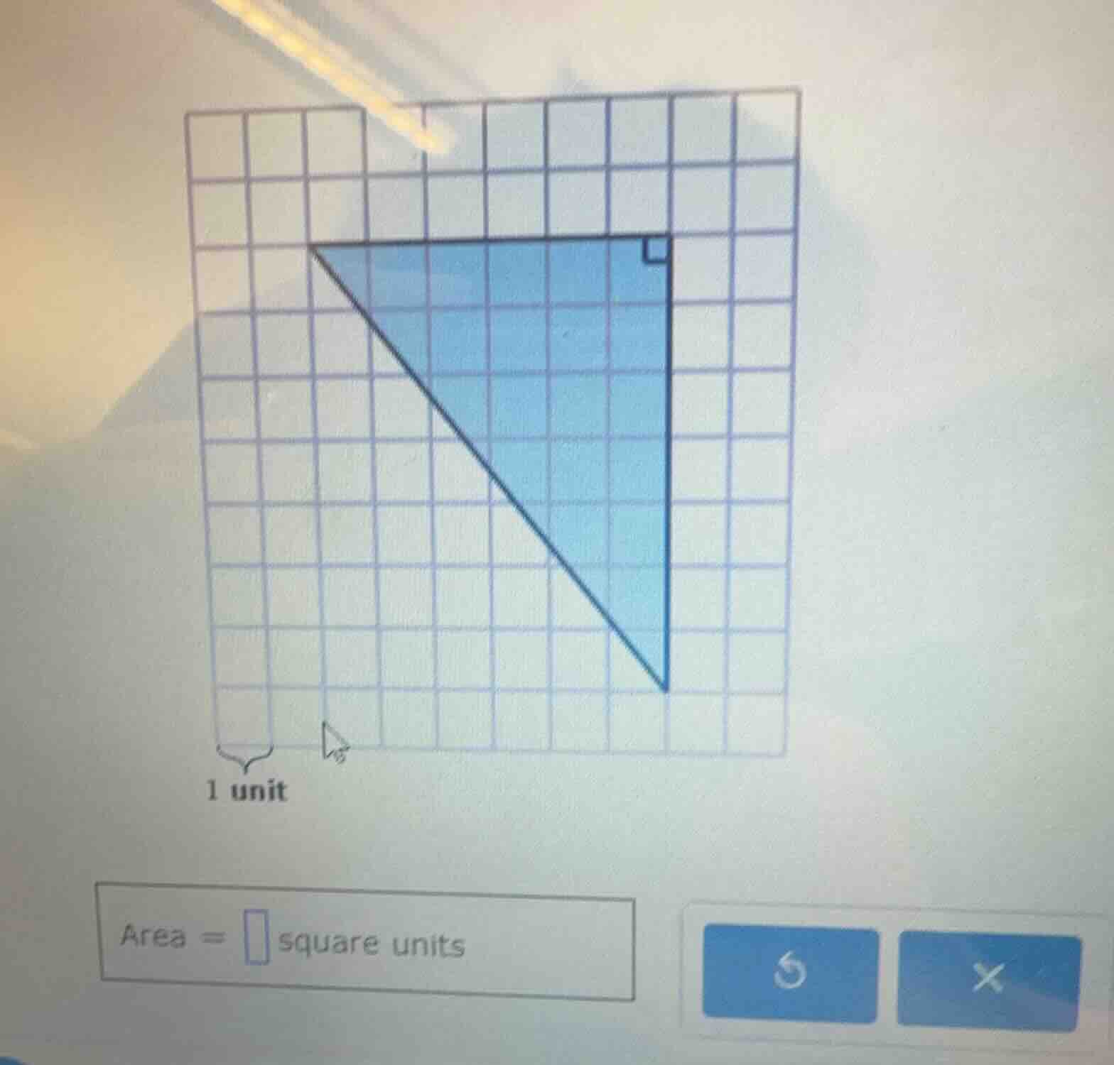 1 unit area = □ square units