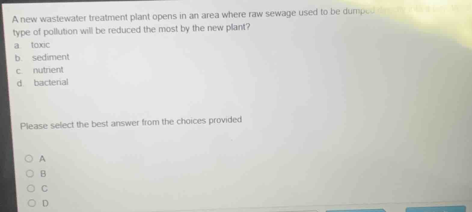 a new wastewater treatment plant opens in an area where raw sewage used…