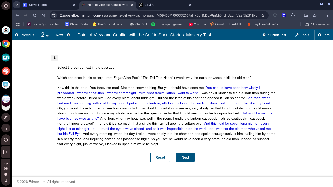 2 select the correct text in the passage. which sentence in this excerp…