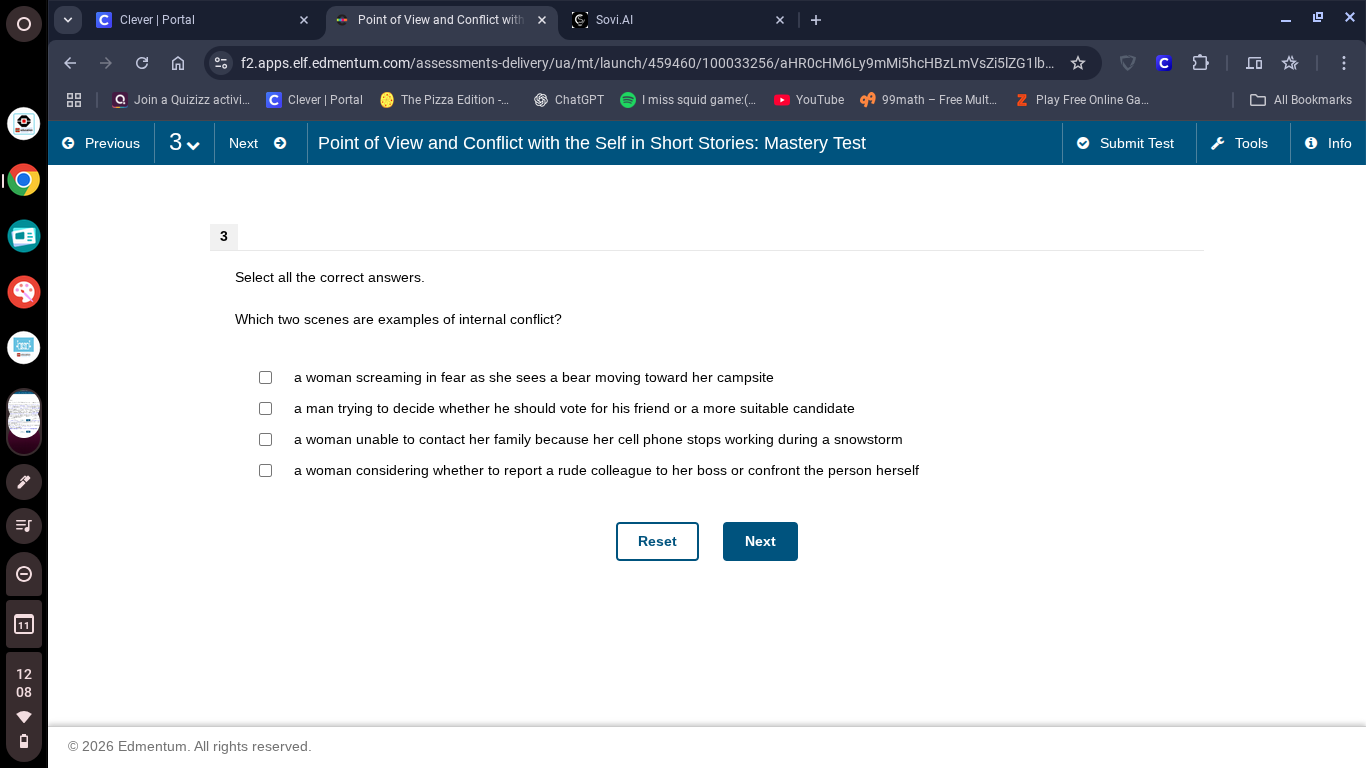 point of view and conflict with the self in short stories: mastery test…