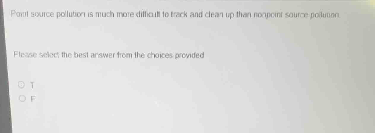 point source pollution is much more difficult to track and clean up tha…