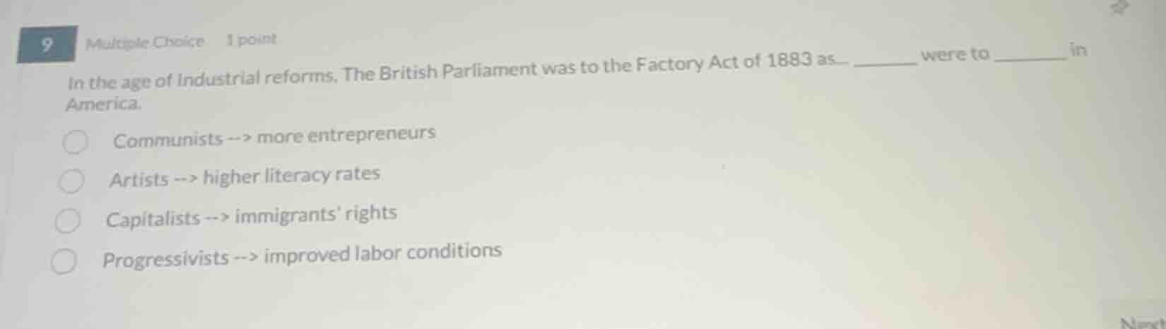 9 multiple choice 1 point in the age of industrial reforms, the british…