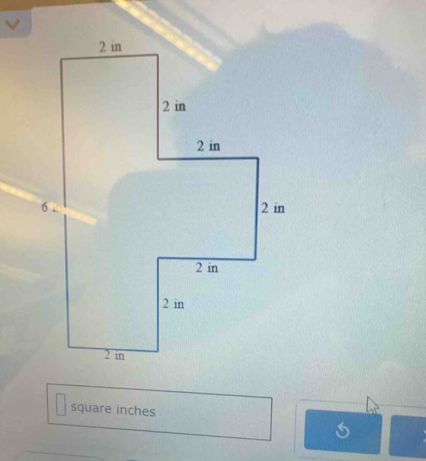 calculate the area of the given shape, and fill in the result in the bl…