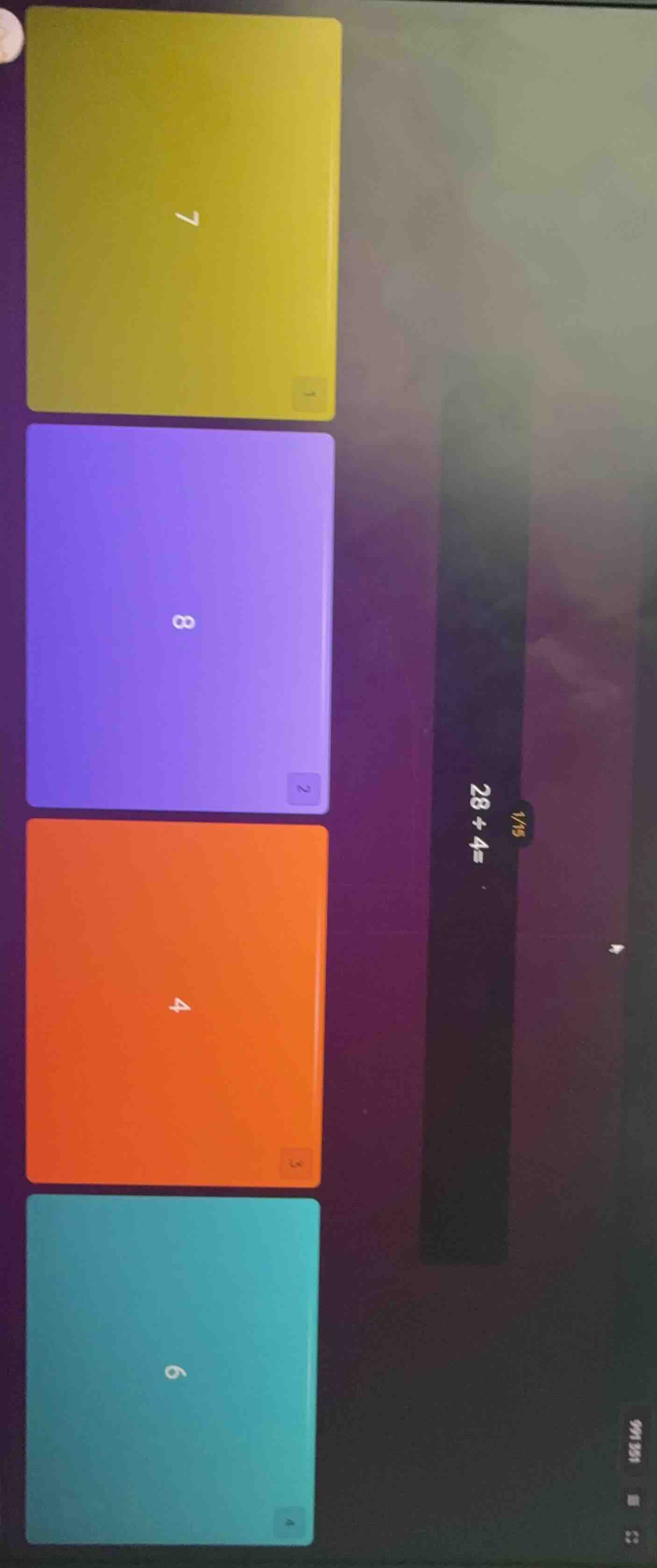 28 ÷ 4= options: 7, 8, 4, 6