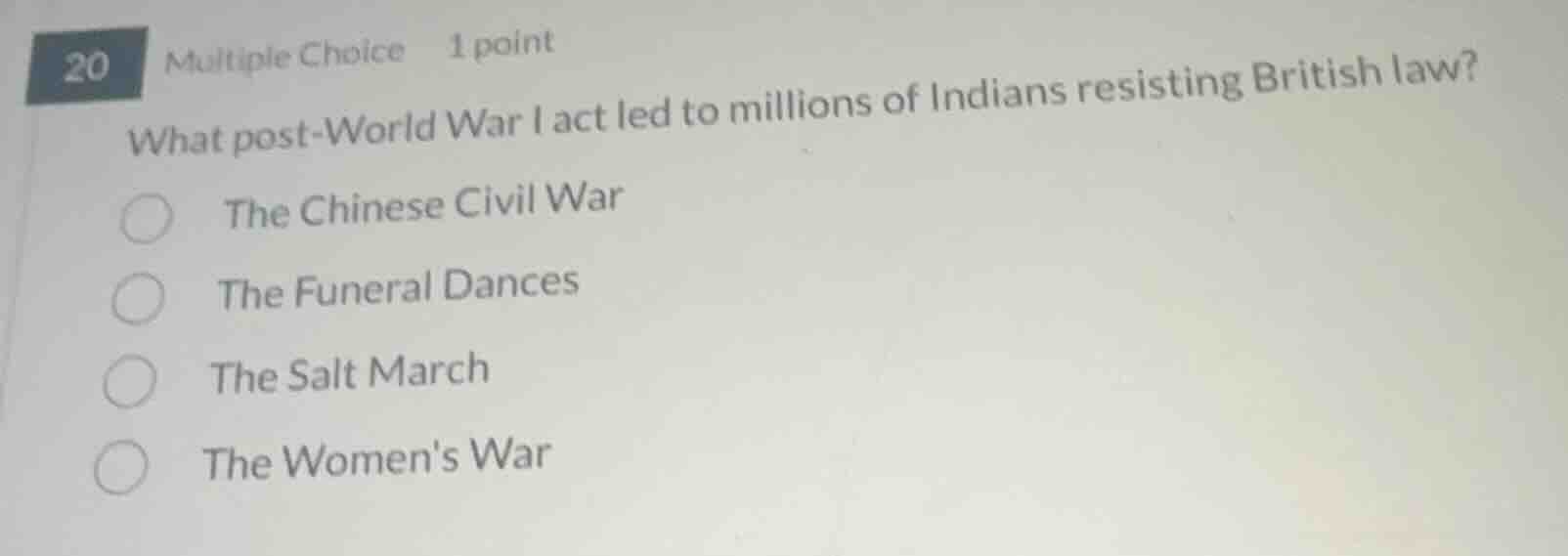 20 multiple choice 1 point what post-world war i act led to millions of…