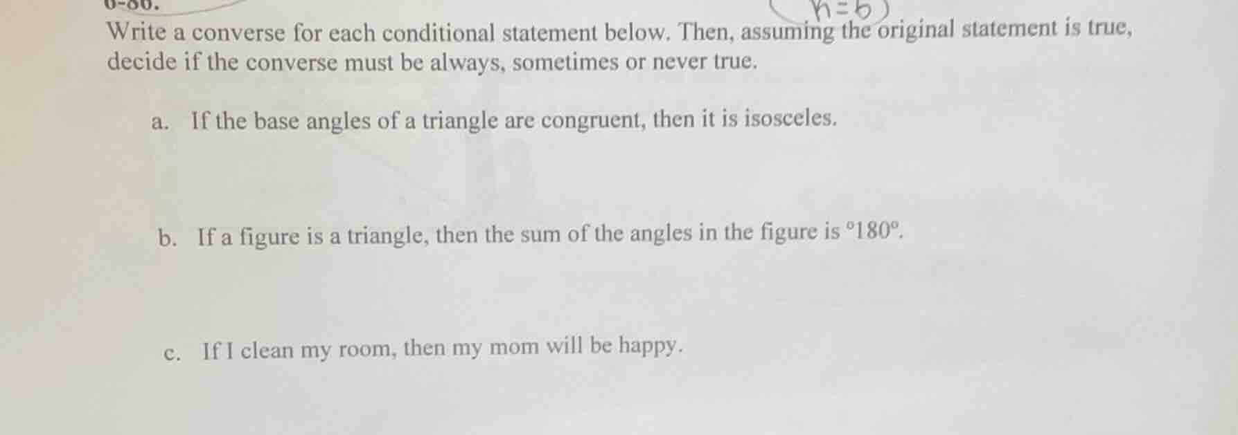 6-86. write a converse for each conditional statement below. then, assu…