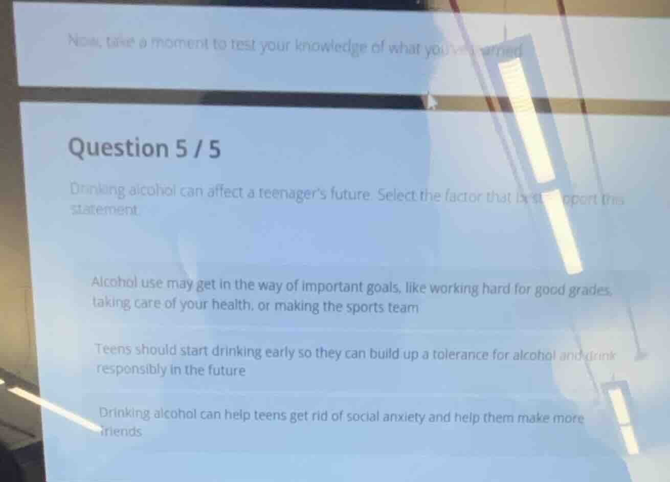 now, take a moment to test your knowledge of what youve learned questio…