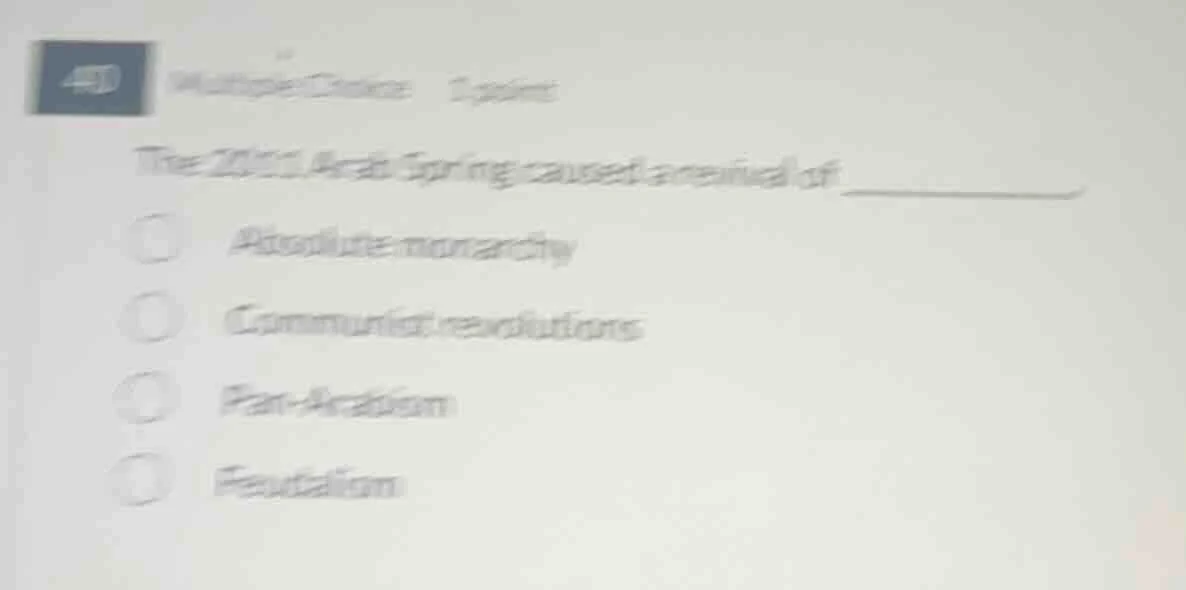 4d multiple choice 2 point the 2010 arab spring caused a revival of ___…
