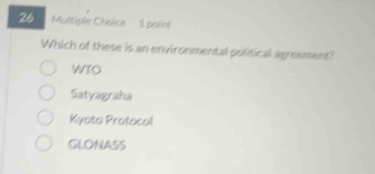 26 multiple choice 1 point which of these is an environmental political…