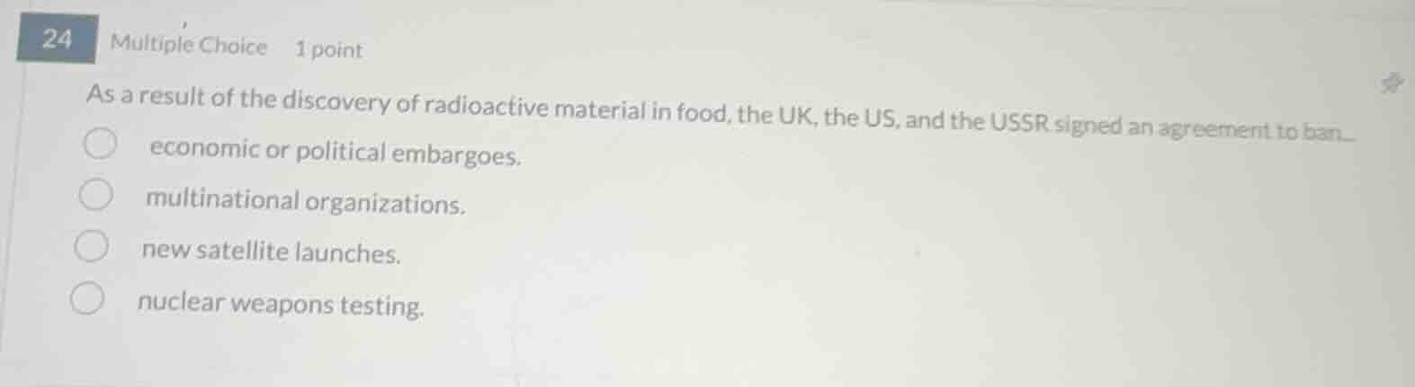 24 multiple choice 1 point as a result of the discovery of radioactive …