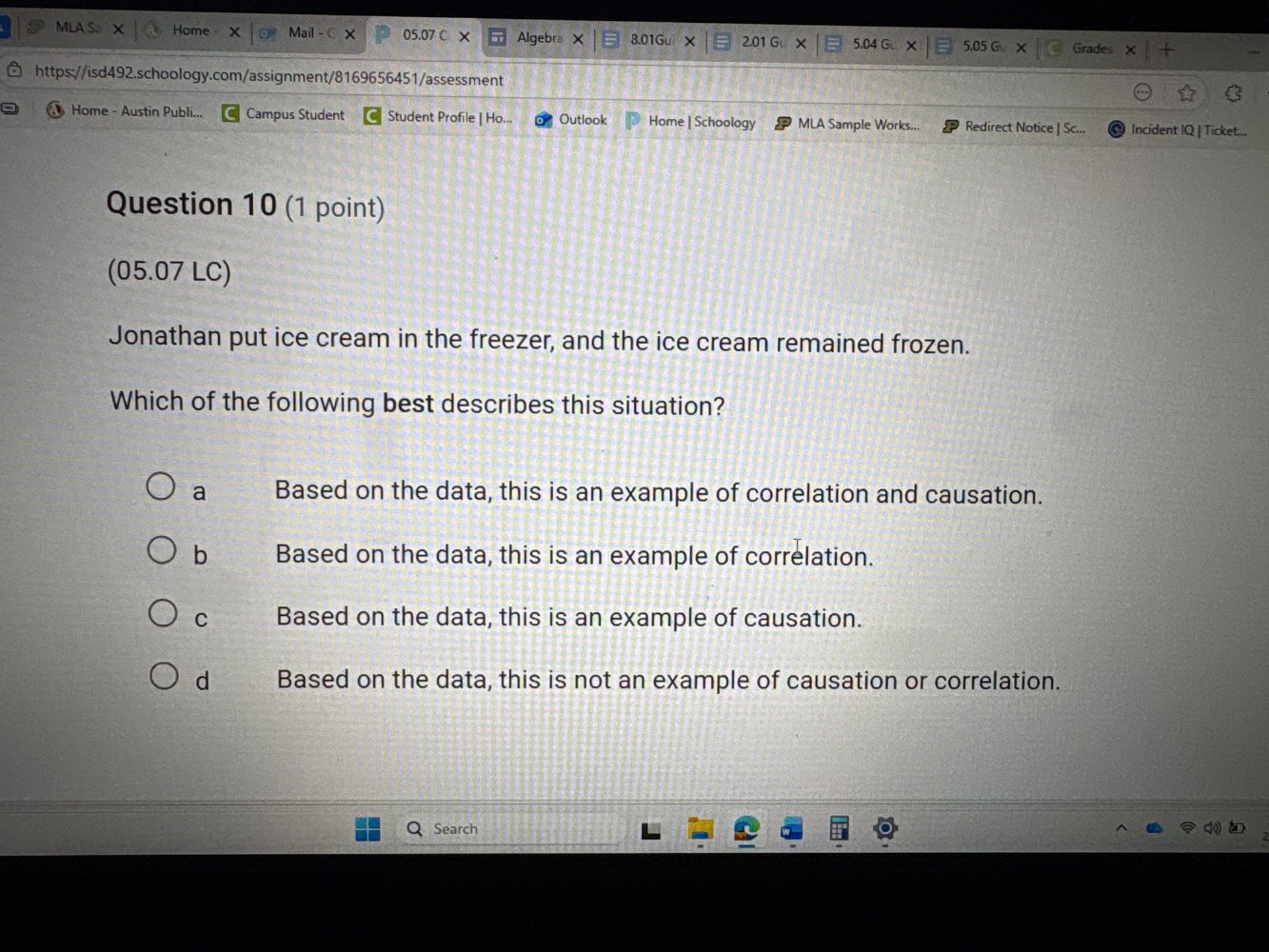 question 10 (1 point)(05.07 lc)jonathan put ice cream in the freezer, a…