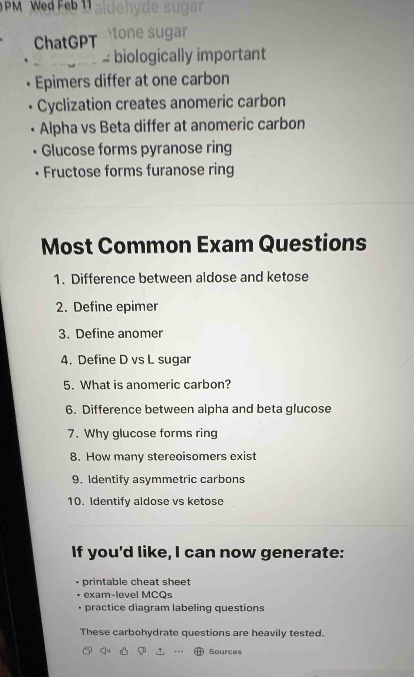 chatgpt- biologically important- epimers differ at one carbon- cyclizat…