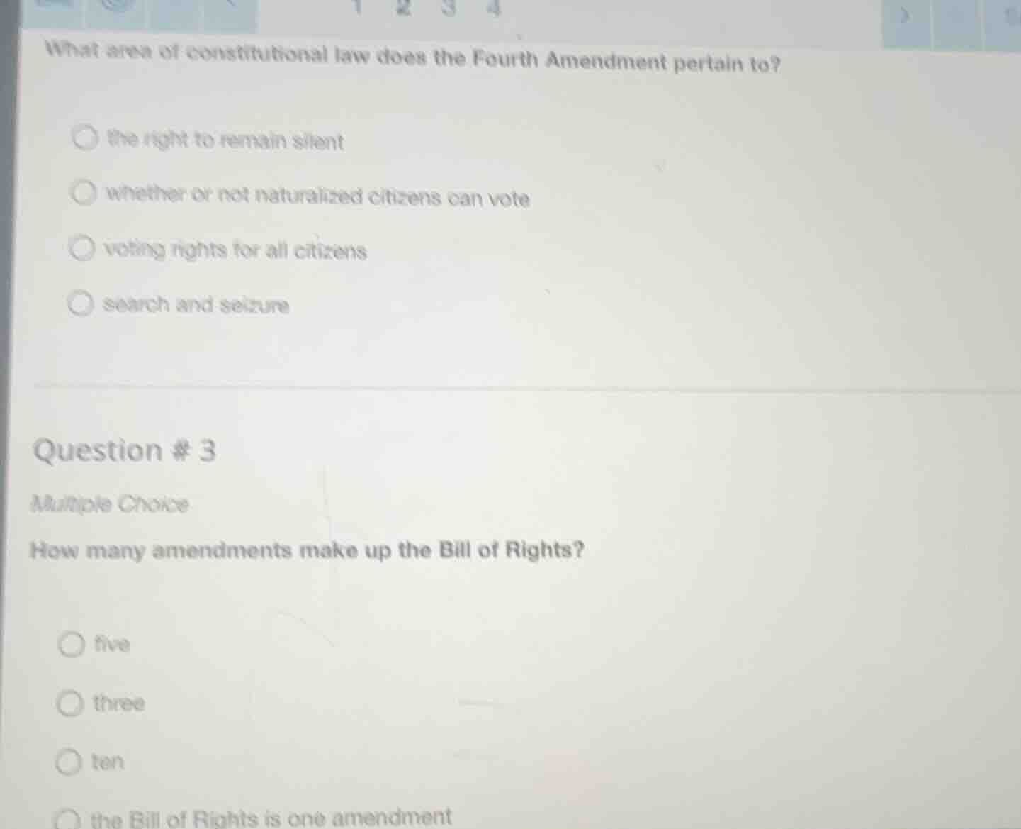what area of constitutional law does the fourth amendment pertain to?○ …