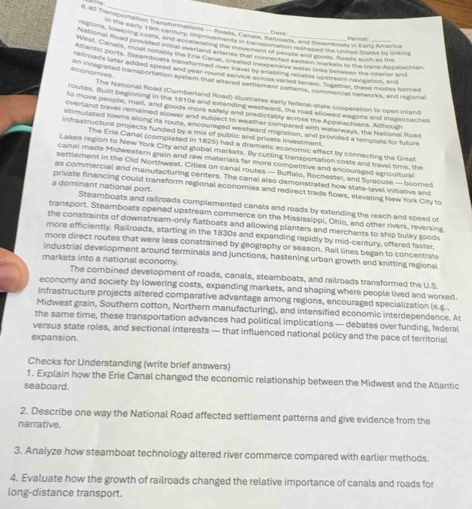 name: ______ date: ______ period: ______ 8.40 transportation transforma…