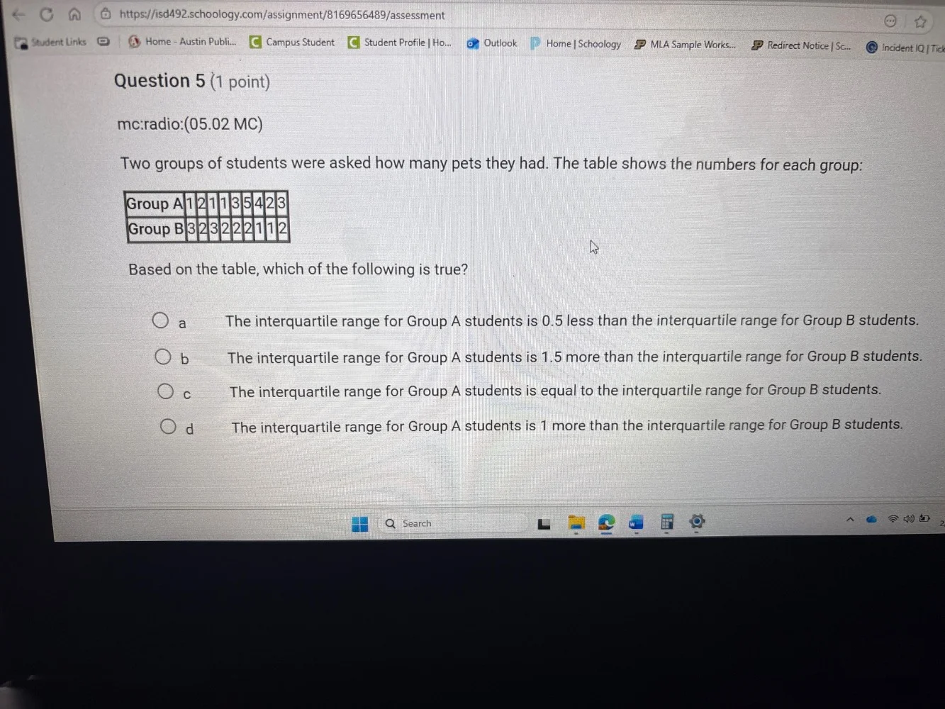 question 5 (1 point)mc:radio:(05.02 mc)two groups of students were aske…