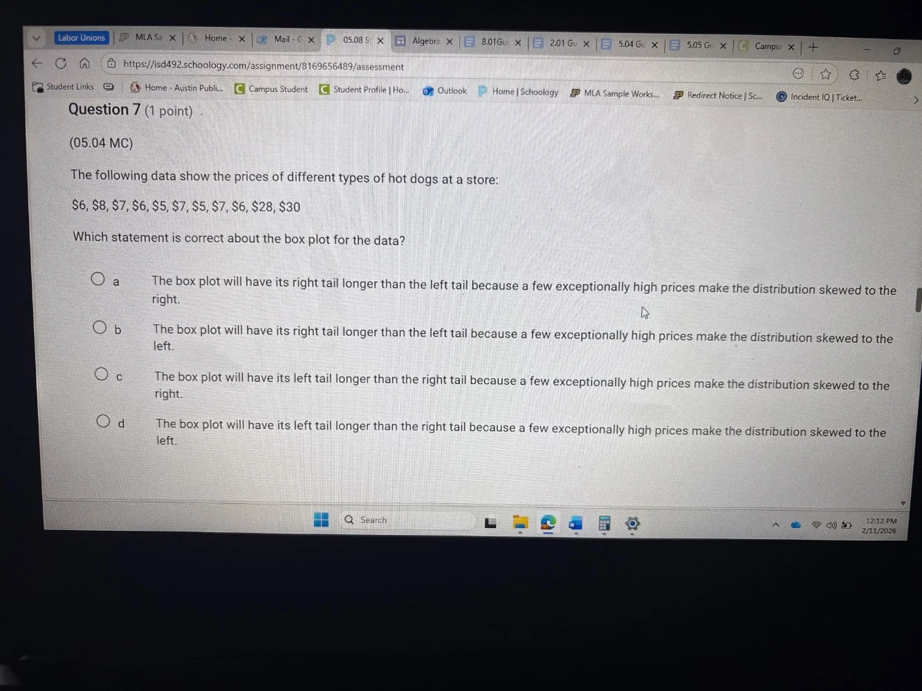 question 7 (1 point)(05.04 mc)the following data show the prices of dif…
