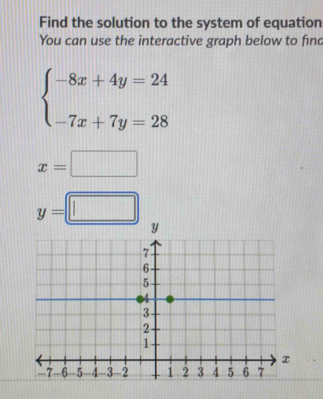 find the solution to the system of equations you can use the interactiv…