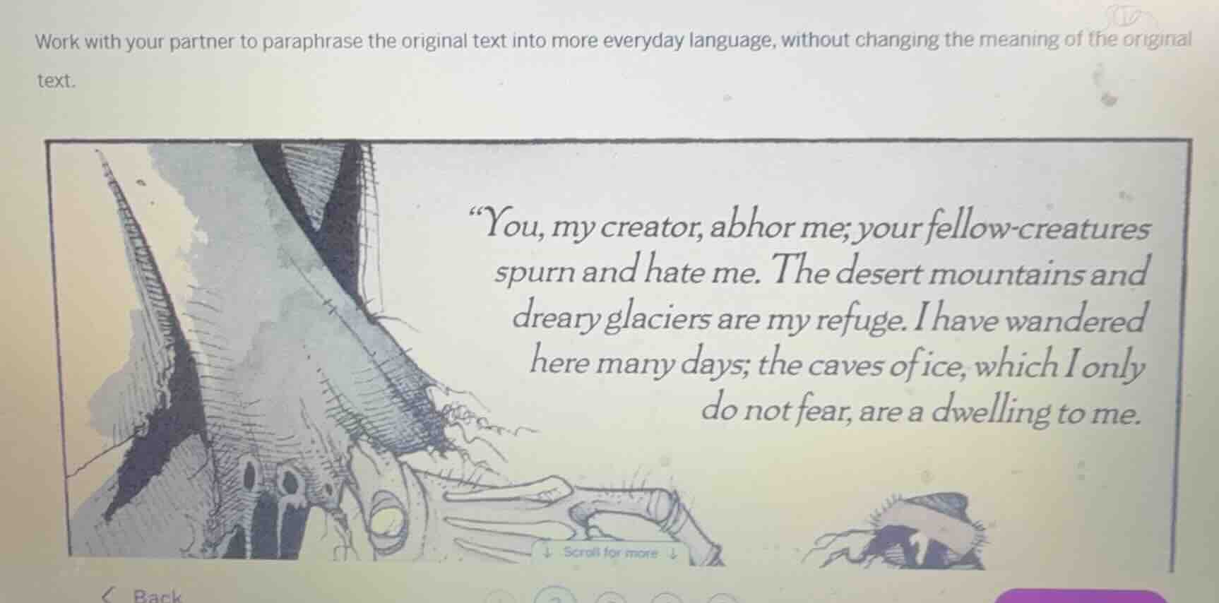 work with your partner to paraphrase the original text into more everyd…