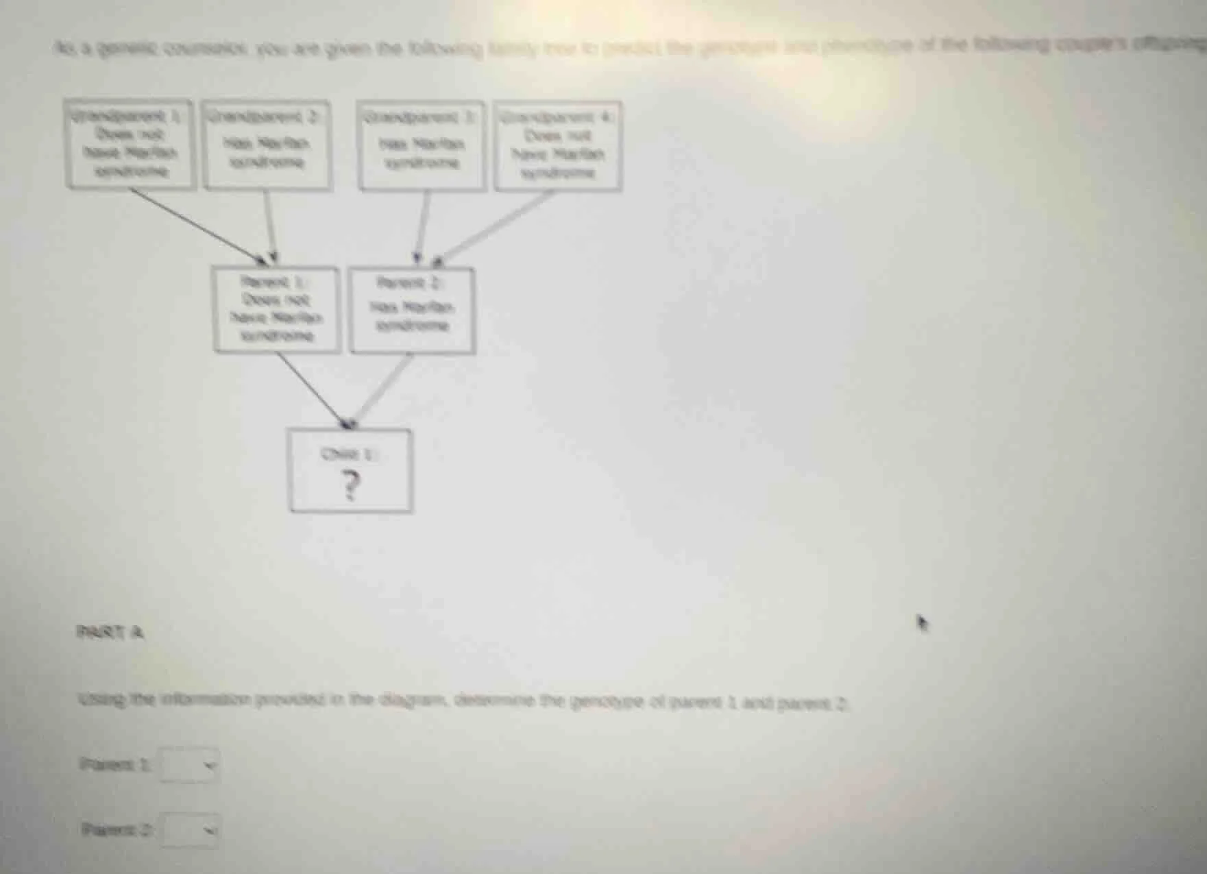 as a genetic counselor, you are given the following family tree to pred…