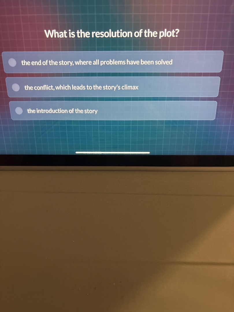 what is the resolution of the plot? the end of the story, where all pro…