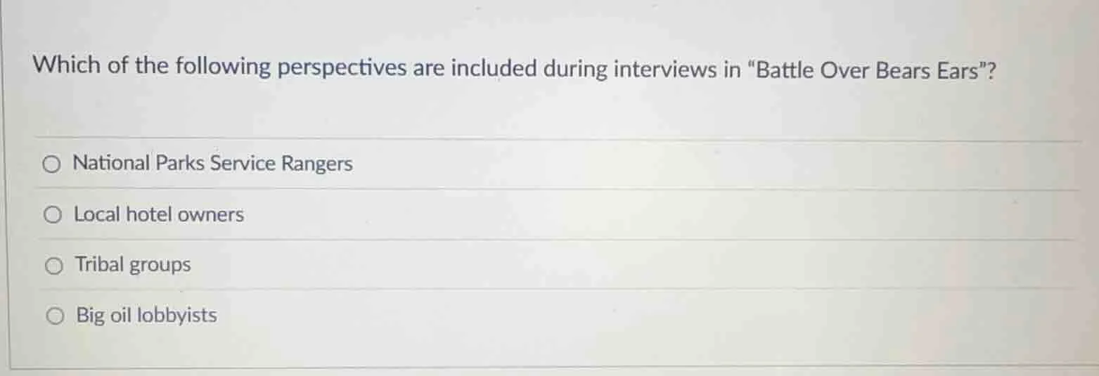 which of the following perspectives are included during interviews in \…