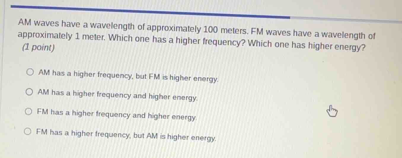 am waves have a wavelength of approximately 100 meters. fm waves have a…