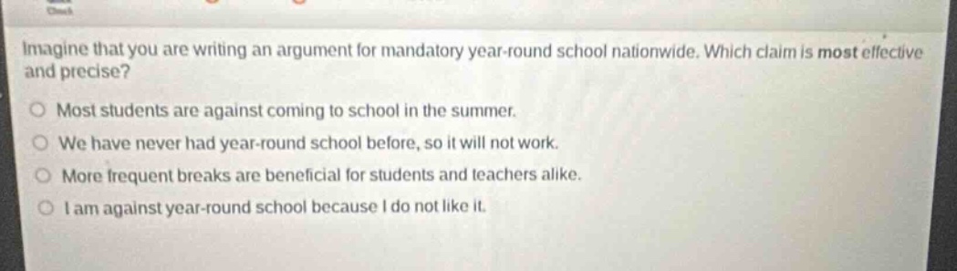 imagine that you are writing an argument for mandatory year-round schoo…